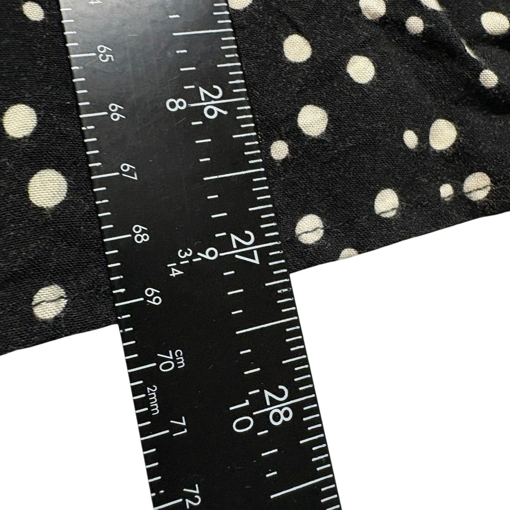 Anne Klein Blouse L Black White Polka Dot V-Neck Ruffle Cuff Long Sleeve Top - Picture 6 of 7